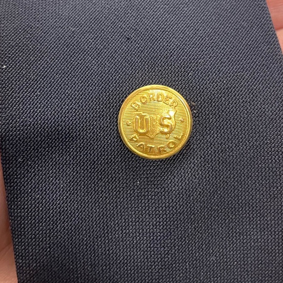 Vintage 70s US Border Patrol Tie & Tack Pin Original 14k Gold Plate Waterbury Co - Picture 3 of 8